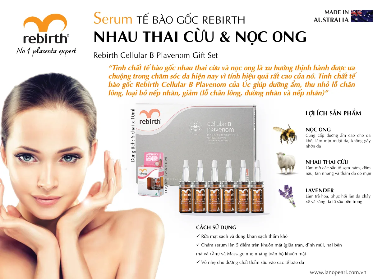 SERUM TẾ BÀO GỐC REBIRTH NHAU THAI CỪU VÀ NỌC ONG SERUM TẾ BÀO GỐC REBIRTH NHAU THAI CỪU VÀ NỌC ONG