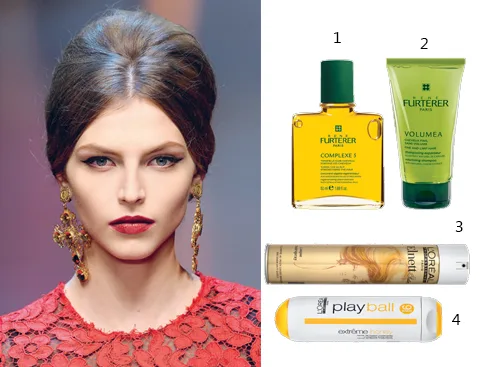 1&2: Bộ sản phẩm René Furterer gồm tinh dầu dưỡng tóc và da đầu và Dầu gội làm dày tóc 3. Keo xịt tóc Elnett với độ cứng cao. Tốc độ bay hơi của keo cao, giúp định hình tóc dễ dàng 4. Gel định hình cho tóc ngắn và vừa L'Oréal Professionnel