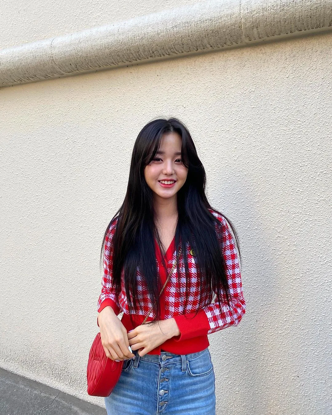 áo cardigan caro màu đỏ