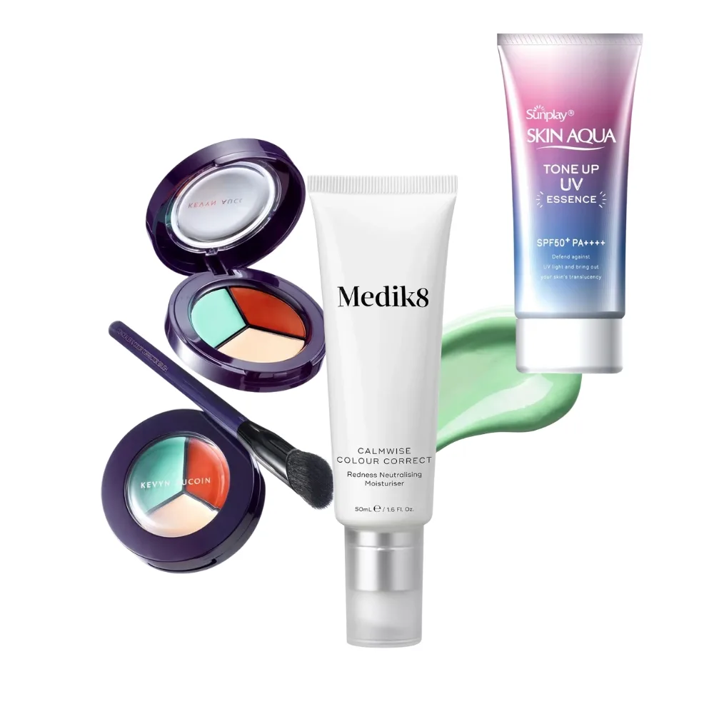 Kem chống nắng Skin Aqua ROHTO, Kem dưỡng ẩm MEDI8 và Che khuyết điểm KEVYN