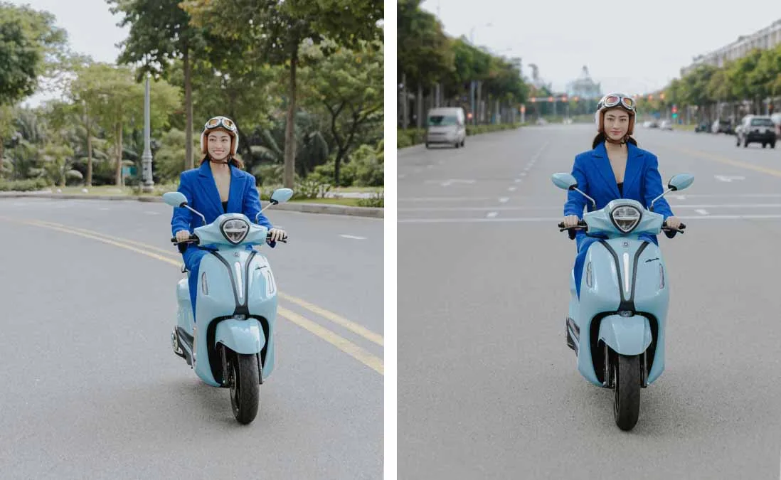 xe yamaha màu xanh