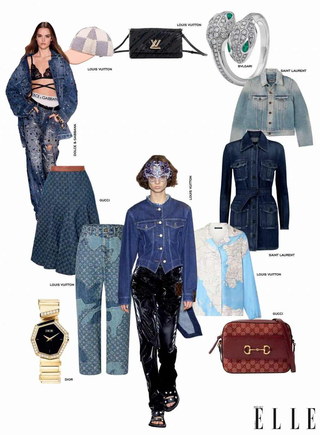 thời trang trang phục denim trang phục denim mùa xuân hè 2022