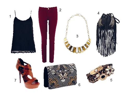 1.Topshop 2.Oasis 3&4.Mango 5&6 Accessorize 7.Pedro