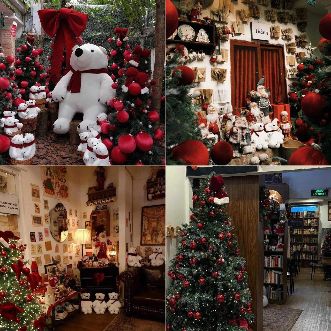 quán cà phê thành trang trí noel đẹp