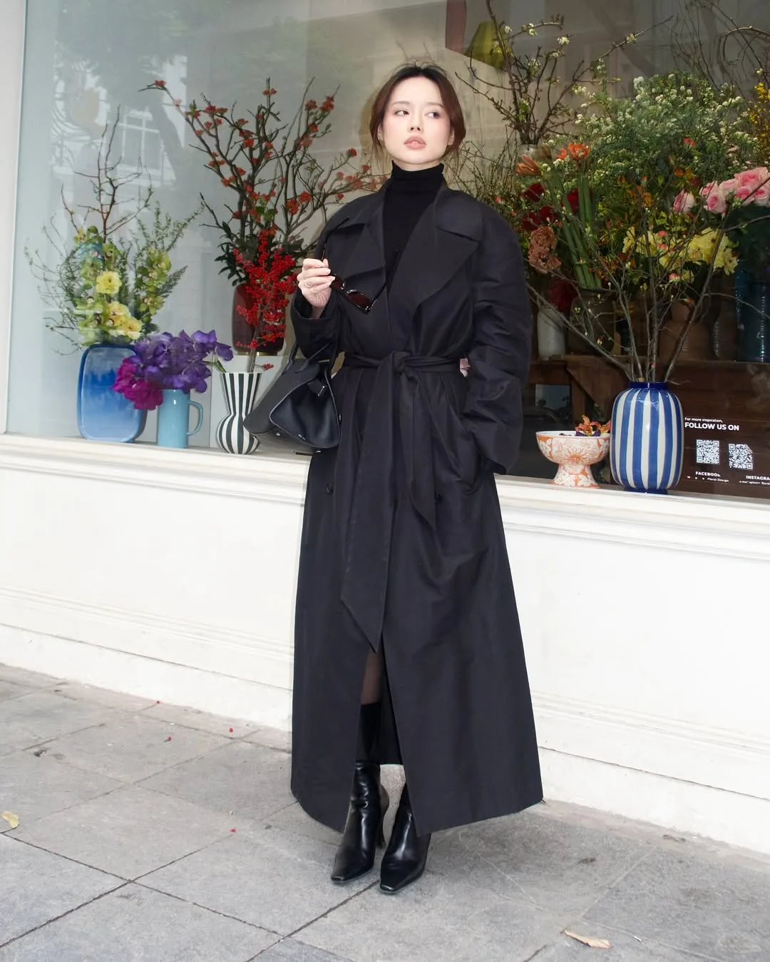 trench coat áo cổ cao dẫn đầu xu hướng