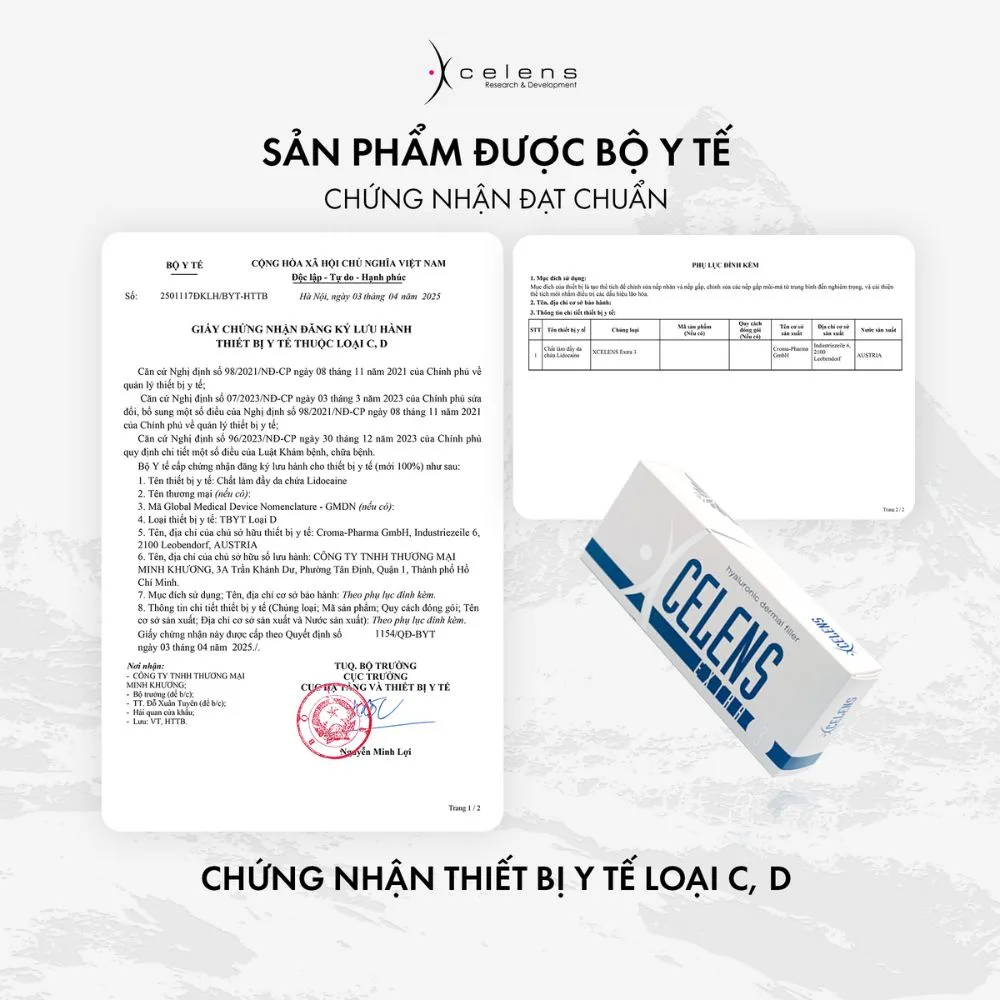 Giấy chứng nhận từ bộ y tế - Xcelens