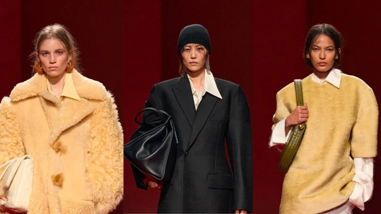 Chi tiết cổ áo trong BST Bottega Veneta Thu Đông 26