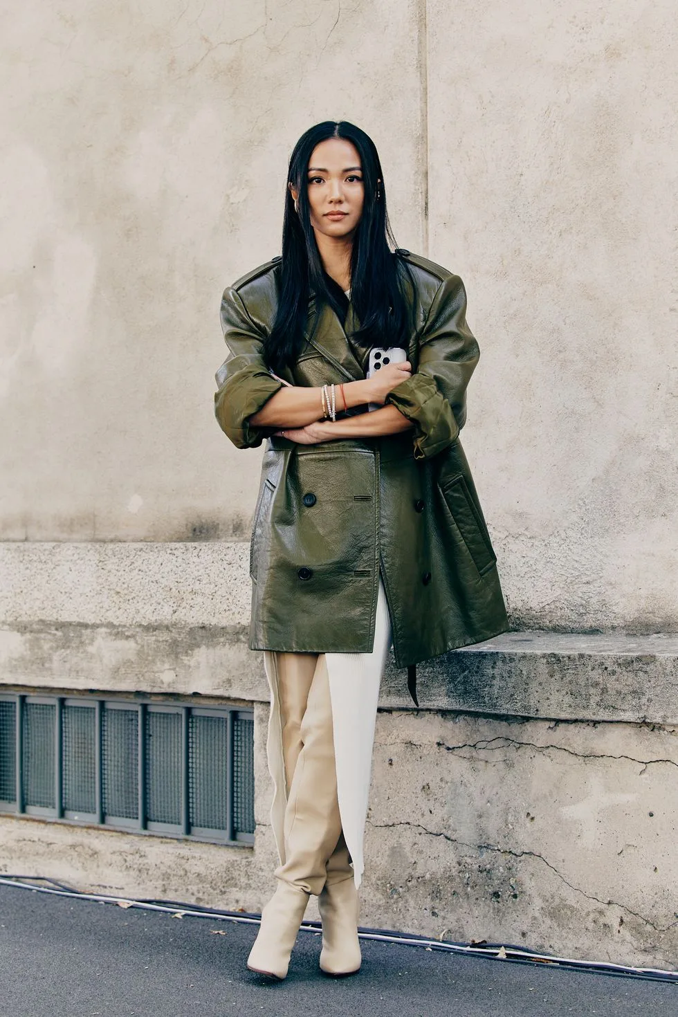 blazer da màu xanh prada