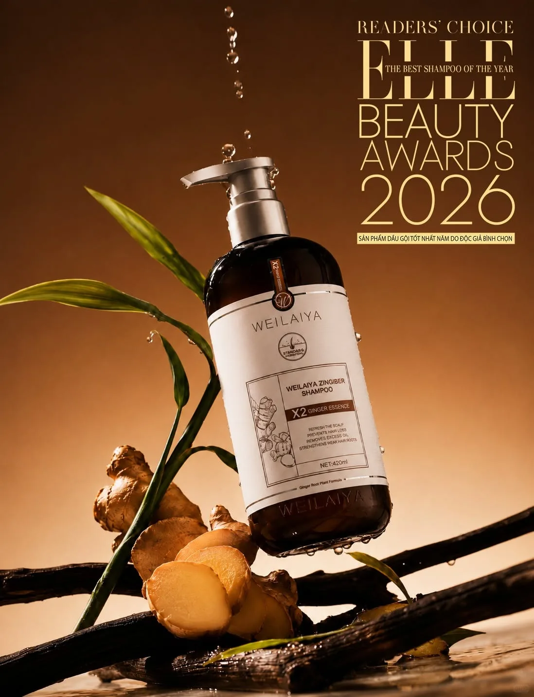 Weilaiya Zingiber Shampoo thắng giải tại ELLE Beauty Awards 2026