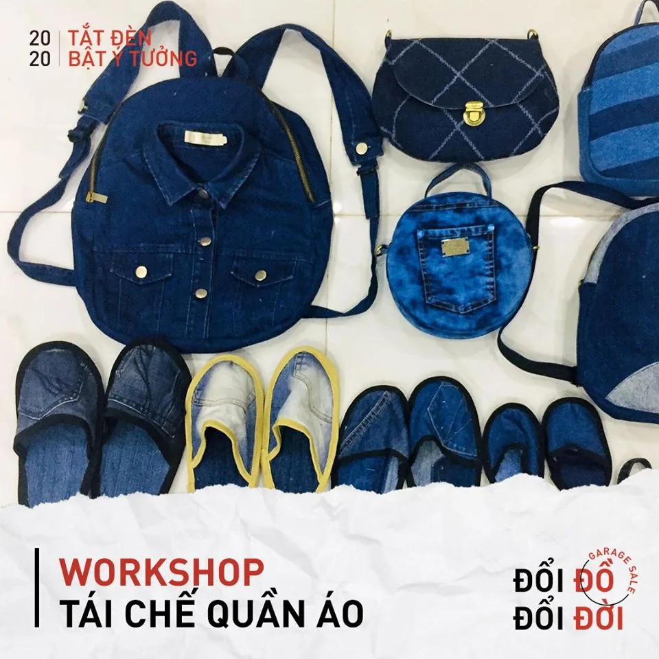 workshop tái chế quần áo tại chiến dịch tắt đèn bật ý tưởng