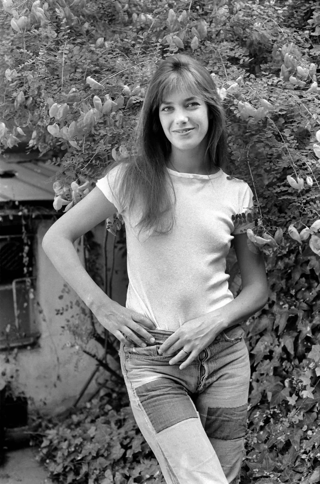 áo thun trắng ngắn tay Jane Birkin áo thun trắng ngắn tay Jane Birkin