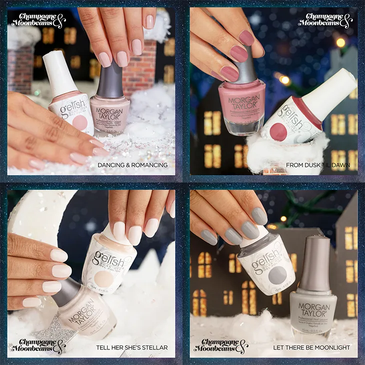 gelish & morgan taylor champagne moonbeams