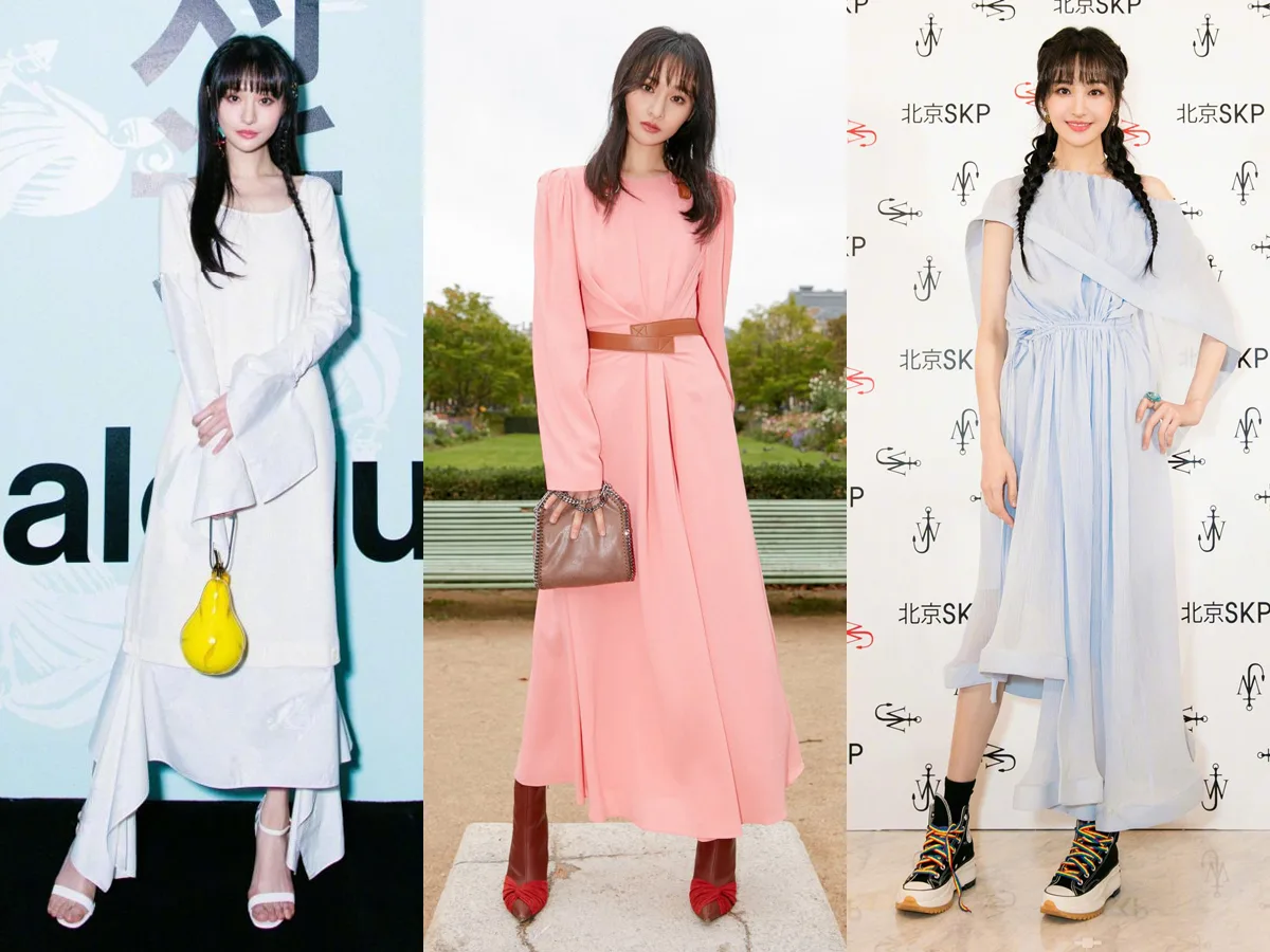 Trịnh Sảng trong các bộ trang phục thảm đỏ màu sắc pastel ngọt ngào