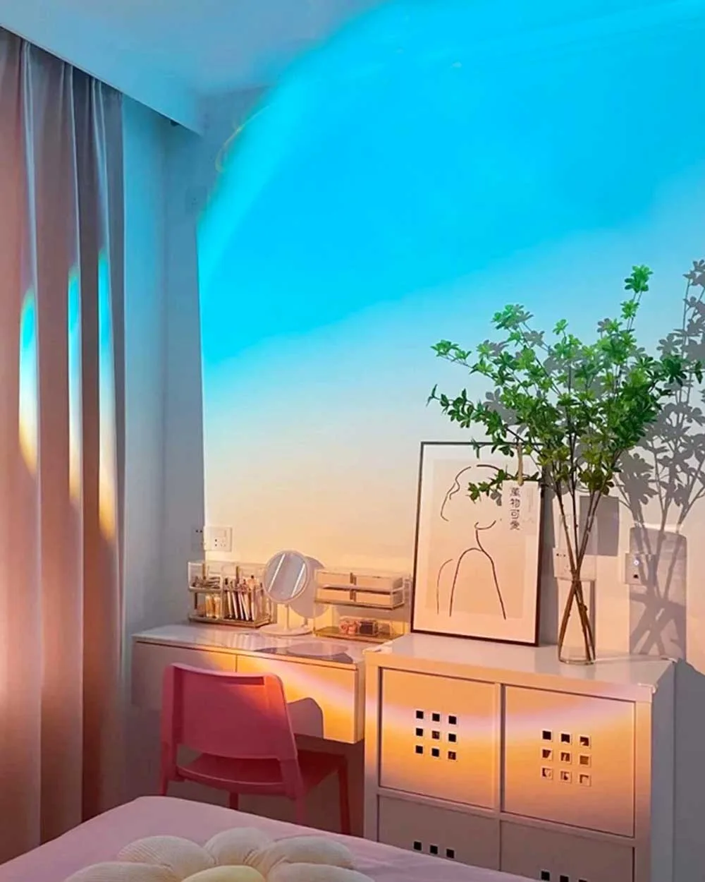 trang trí phòng với đèn hoàng hôn