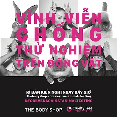 Cùng The Body Shop vĩnh viễn chống việc thử nghiệm trên động vật ELLE VN