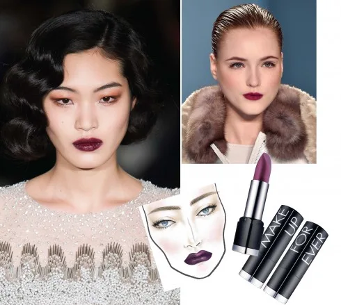 Từ trái qua: Marchesa, Carolina Herrera, Son môi Make Up For Ever
