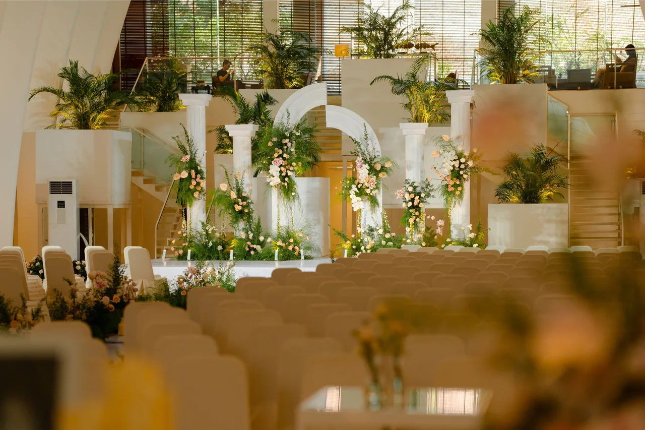 không gian tiệc cưới Sensation Of “I Do” tại White Palace Hoàng Văn Thụ vào ngày 23.05