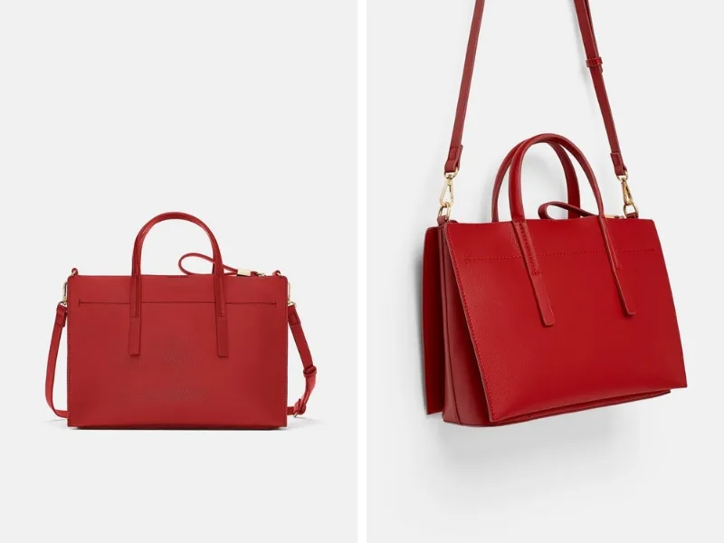 thời trang Giáng Sinh màu đỏ túi xách đỏ zara