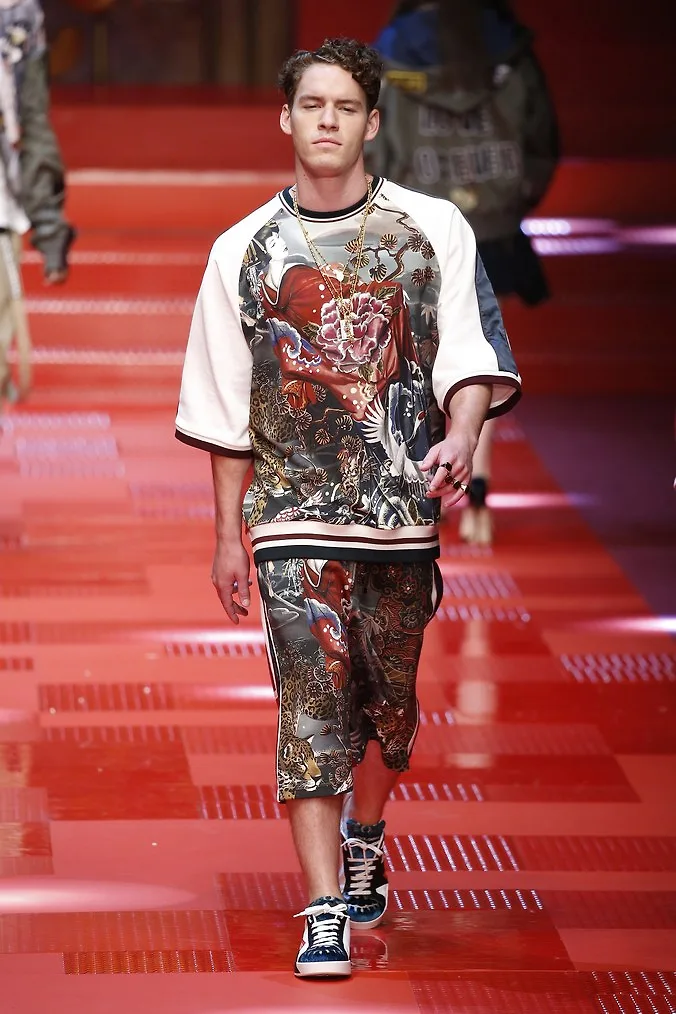Tyler Clinton at Dolce and Gabbana Menswear Spring 2019