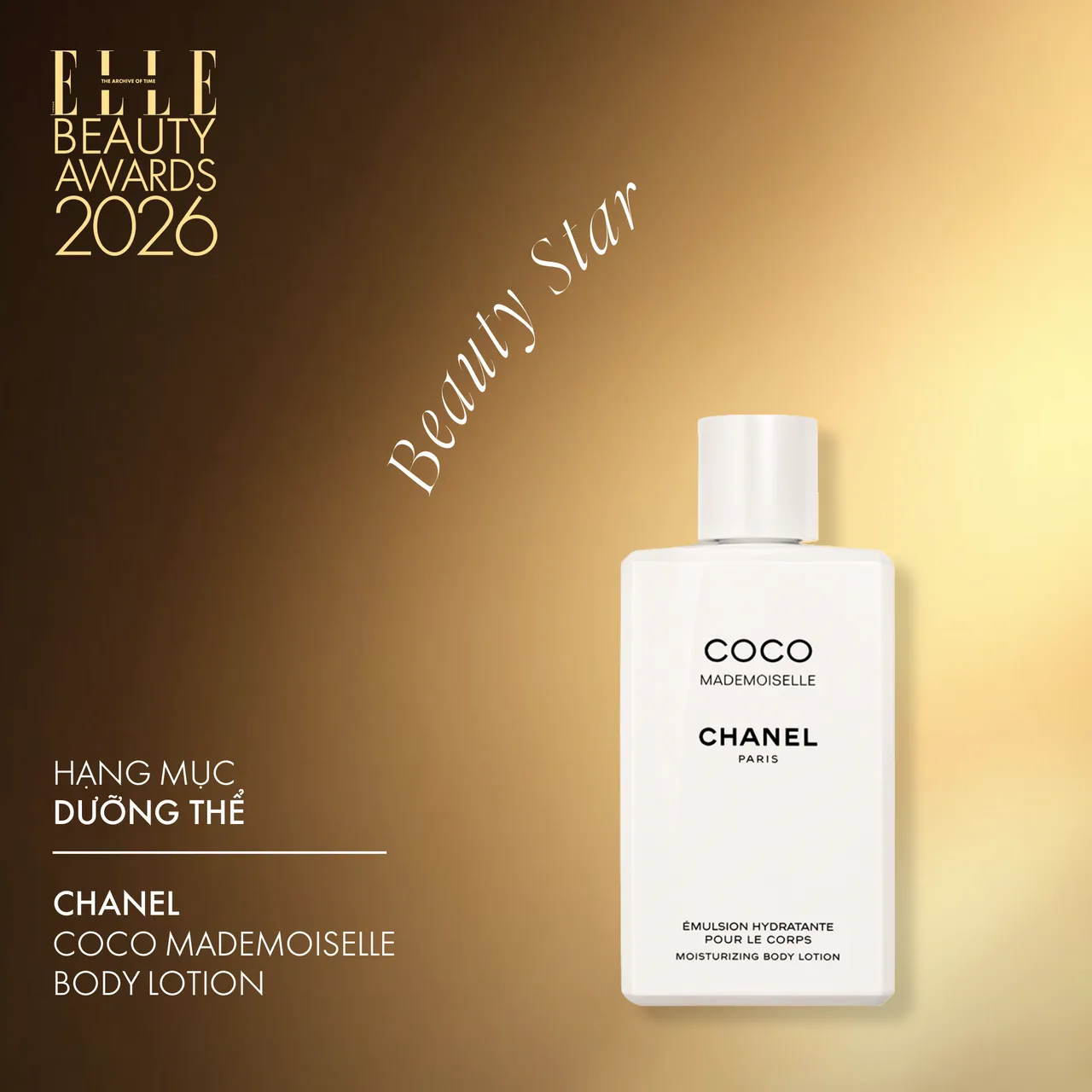 CHANEL COCO MADEMOISELLE Body Motion thắng giải ELLE Beauty Awards 2026