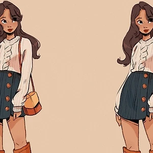 2 cô gái đang mặc trang phục mùa thu
