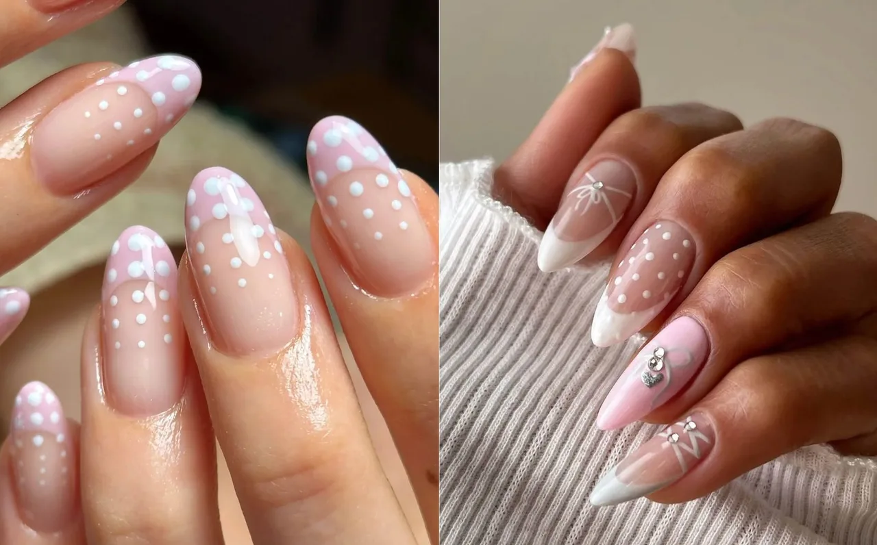 móng tay kiểu French (French polka-dot)