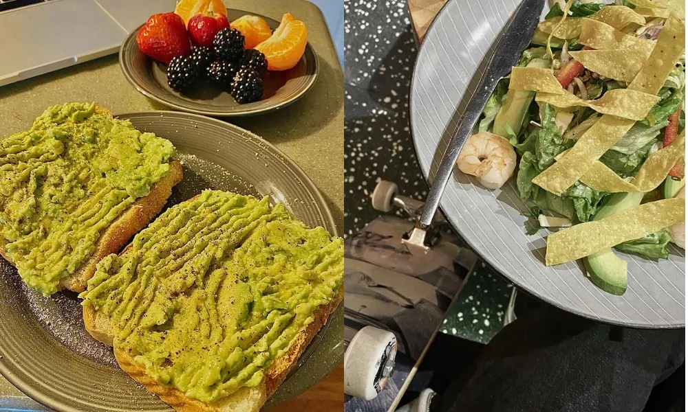 Thực đơn gồm bơ, trái cây, salad giúp nữ chính phim Định Phong Ba - Hướng Hàm Chi giữ dáng thon gọn