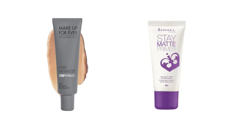 Sản phẩm Make Up For Ever Step 1 và bản sao Rimmel Stay Matte Primer. Sản phẩm Make Up For Ever Step 1 và bản sao Rimmel Stay Matte Primer.