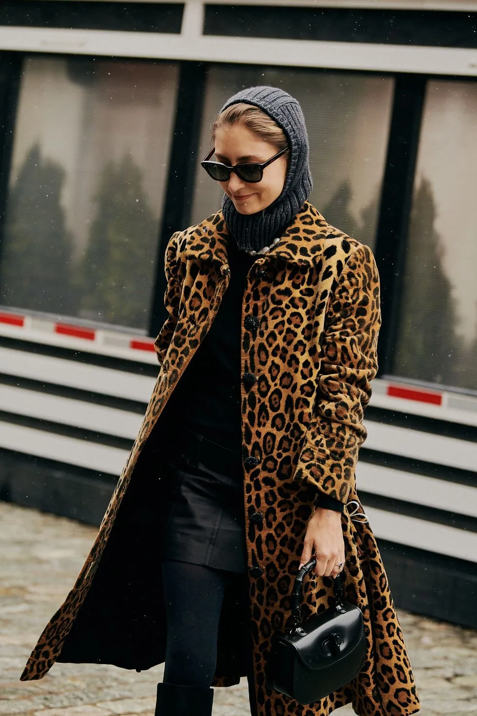 túi gucci bamboo màu đen tại PFW 2022