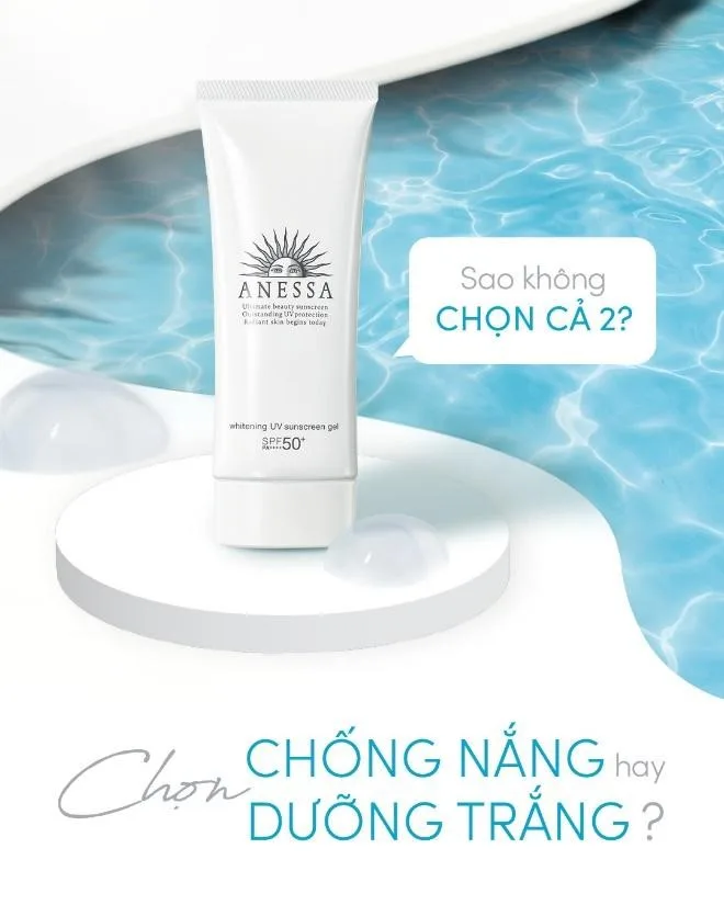 Anessa Whitening UV Sunscreen Gel chứa công thức chống nắng dưỡng trắng 3 trong 1 Anessa Whitening UV Sunscreen Gel chứa công thức chống nắng dưỡng trắng 3 trong 1