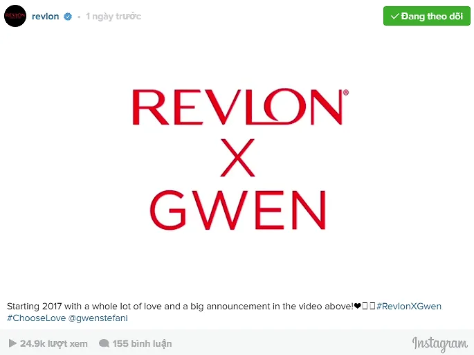 Gwen Stefani trở thành đại sứ mới của Revlon ELLE VN