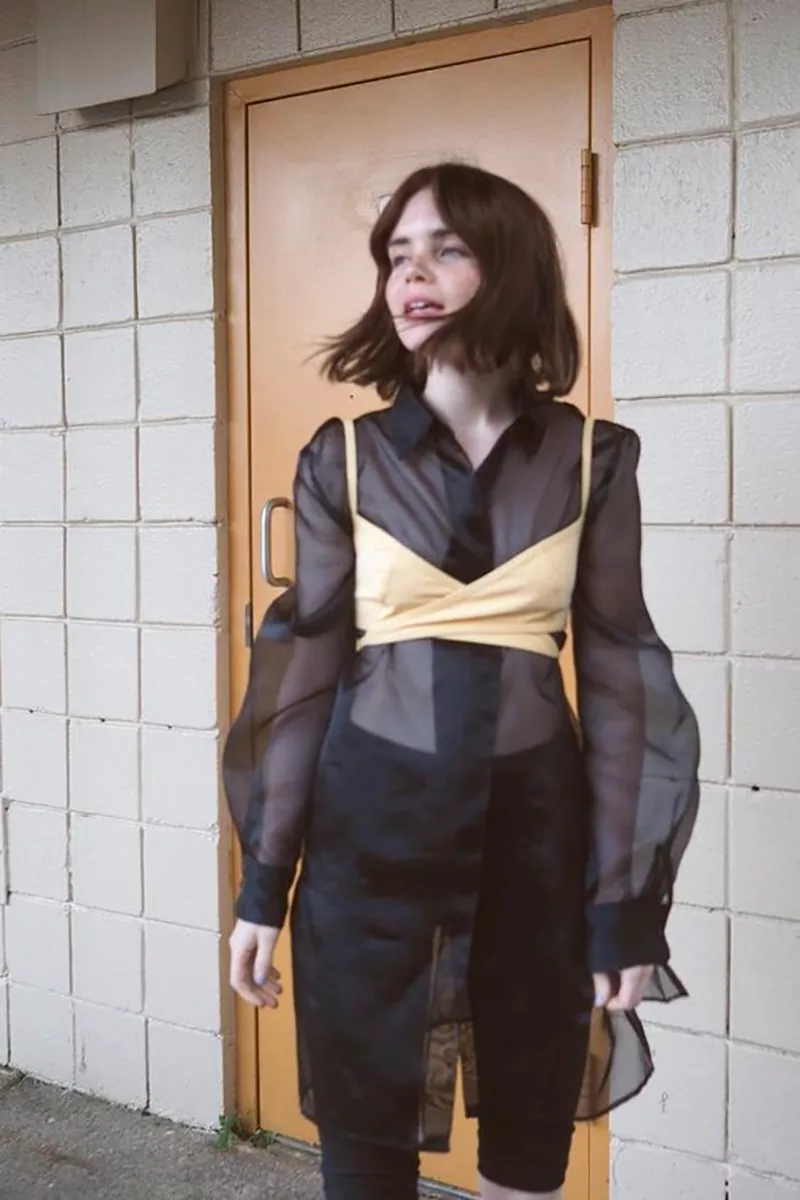phối layer bra top và organza