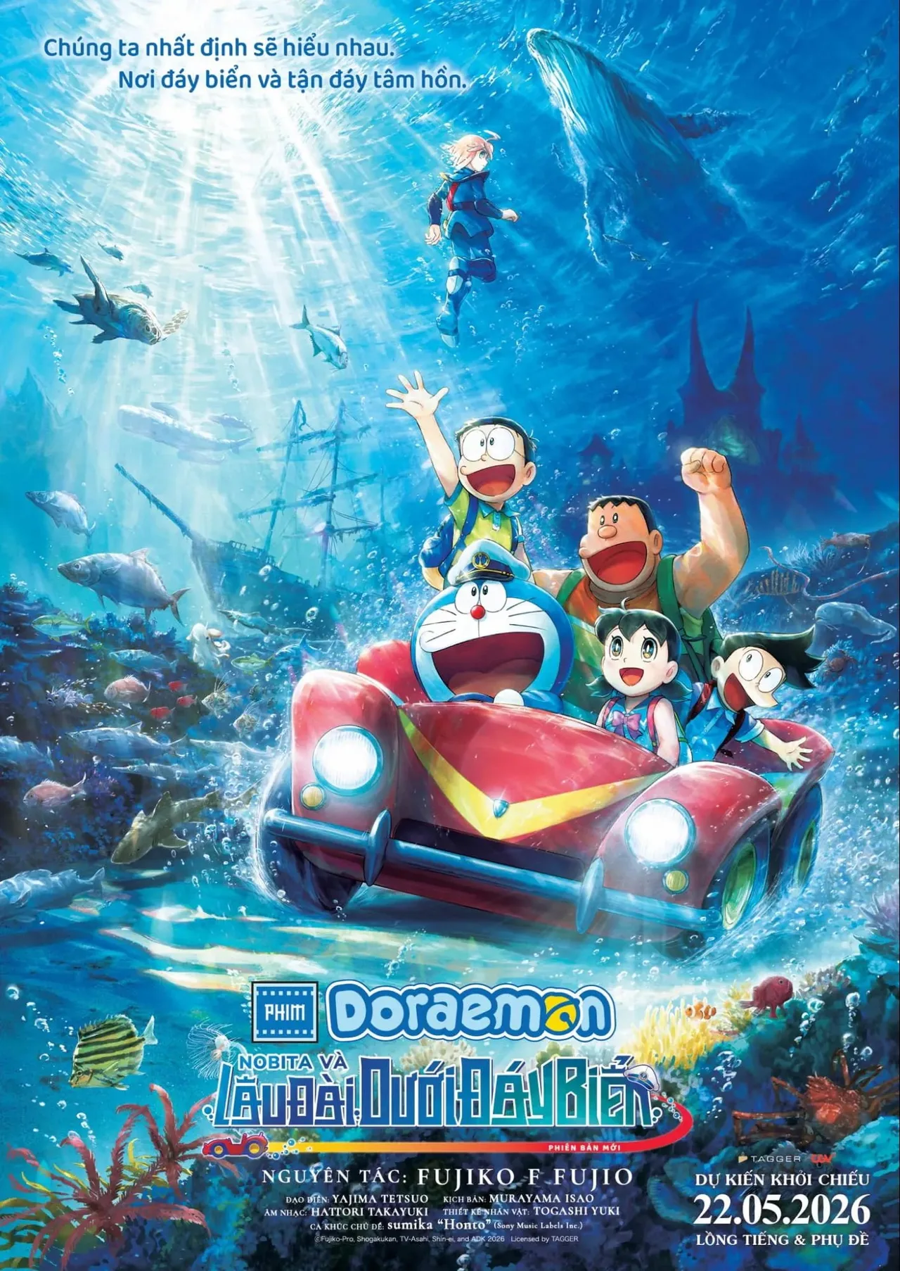 poster phim điện ảnh Doraemon: Nobita và lâu đài dưới đáy biển phiên bản mới 2026