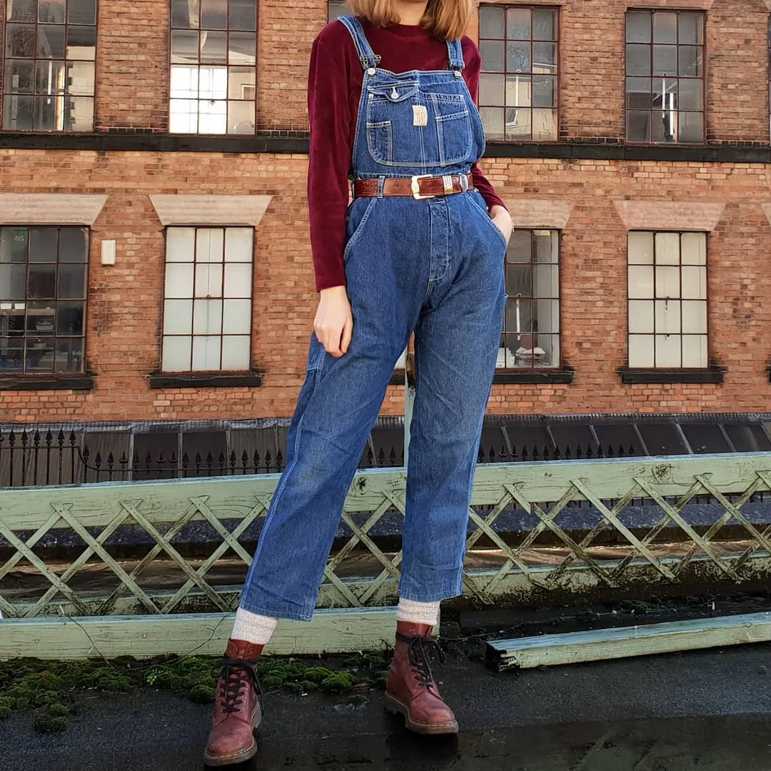 phong cách thời trang retro yếm denim