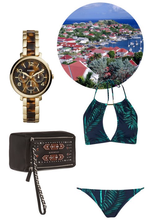 Đồng hồ Fossil; $185 ≈ 4.171.000đ; fossil.com - Ví da nhỏ tiện lợi; $1,050 ≈ 23.673.000đ; net-a-porter.com - Bikini Topshop; $56 ≈ 1.262.000đ; topshop.com