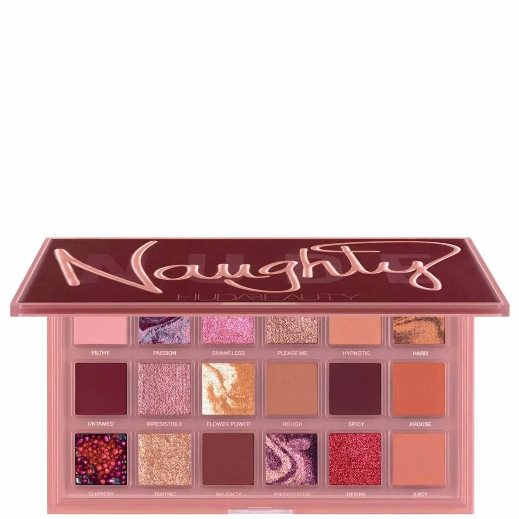 Huda Beauty Naughty Nude Eyeshadow Palette - bảng phấn mắt với tông hồng và nâu sở hữu các màu nhũ ấn tượng sẽ giúp tô điểm cho lớp makeup thêm ấn tượng. Huda Beauty Naughty Nude Eyeshadow Palette - bảng phấn mắt với tông hồng và nâu sở hữu các màu nhũ ấn tượng sẽ giúp tô điểm cho lớp makeup thêm ấn tượng.