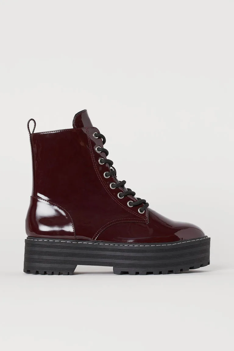 Giày boots da bóng H&M - Thời trang mùa thu