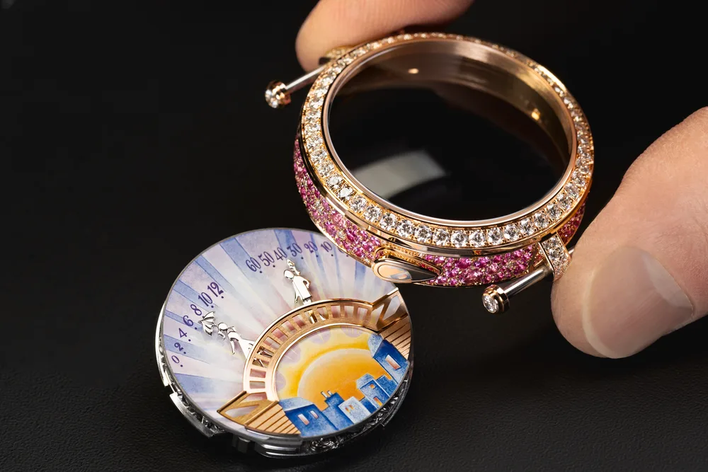 Chế tác mặt số đồng hồ Pont des Amoureux Aube