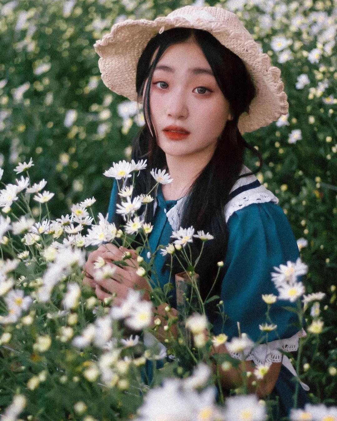 chụp hình vườn hoa bãi đá sông Hồng