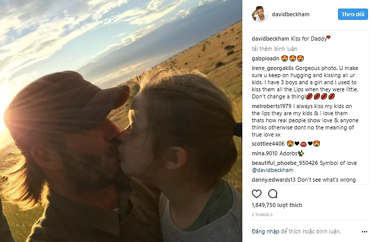 Bức ảnh tình cảm của Beckham và con gái bị dư luận chỉ trích