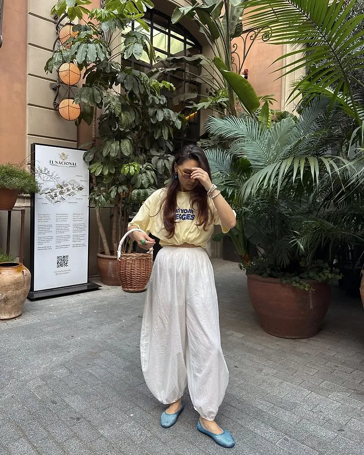 harem pants phối với áo thun