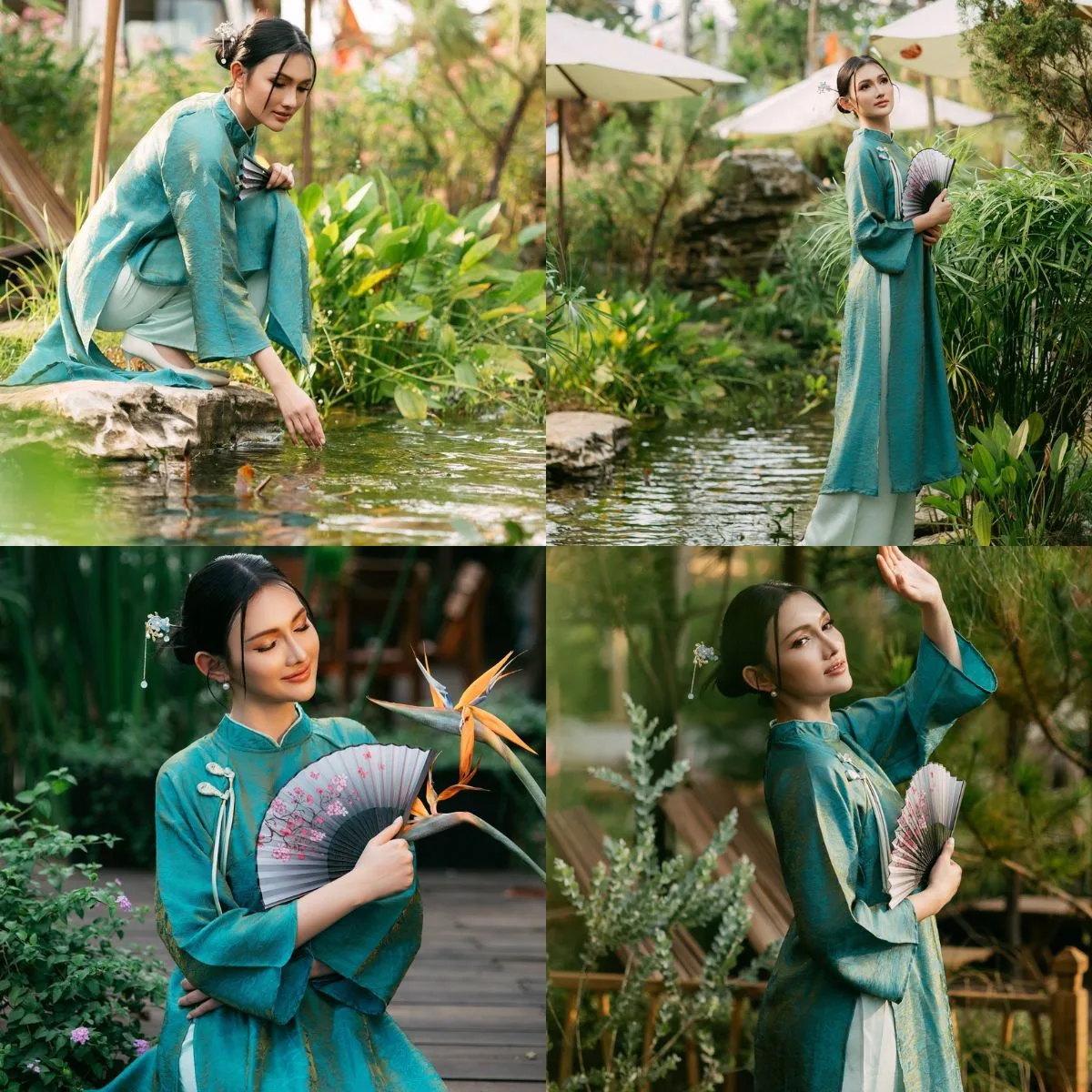Quán cà phê trang trí tết đẹp.