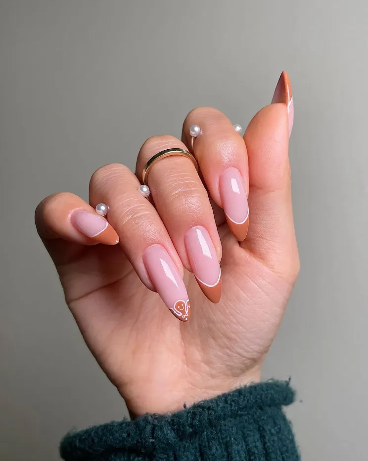 móng tay họa tiết bánh quy gừng móng tay họa tiết bánh quy gừng