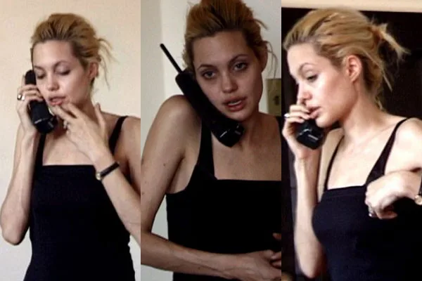 Hình ảnh bê tha trong quá khứ của nữ diễn viên Angelina Jolie.