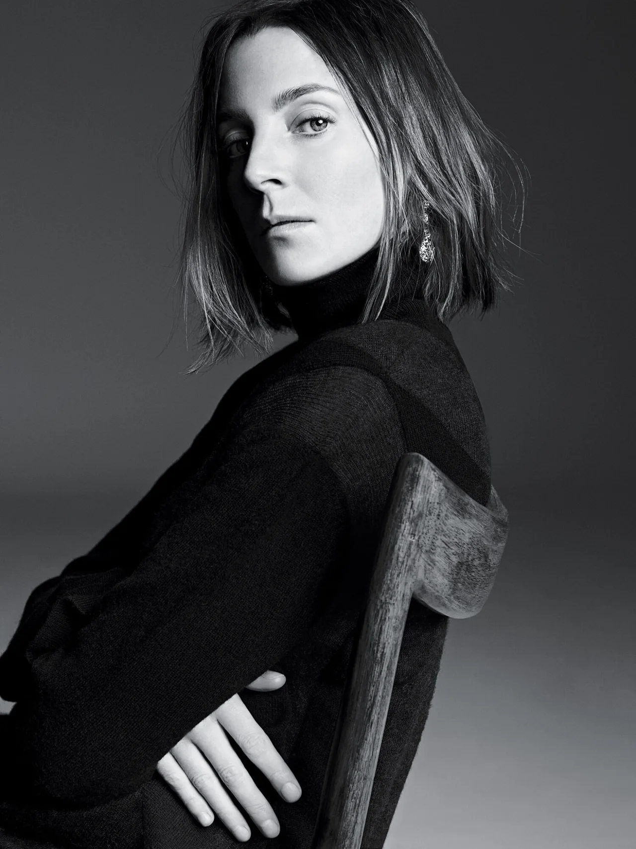 Nhà thiết kế Phoebe Philo ảnh đen trắng