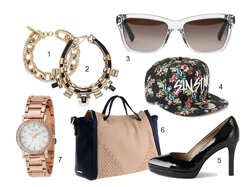 1.Karen Millen - 2.Accessorize - 3.Furla - 4.Topshop - 5.Ecco - 6.Pedro - 7.DKNY