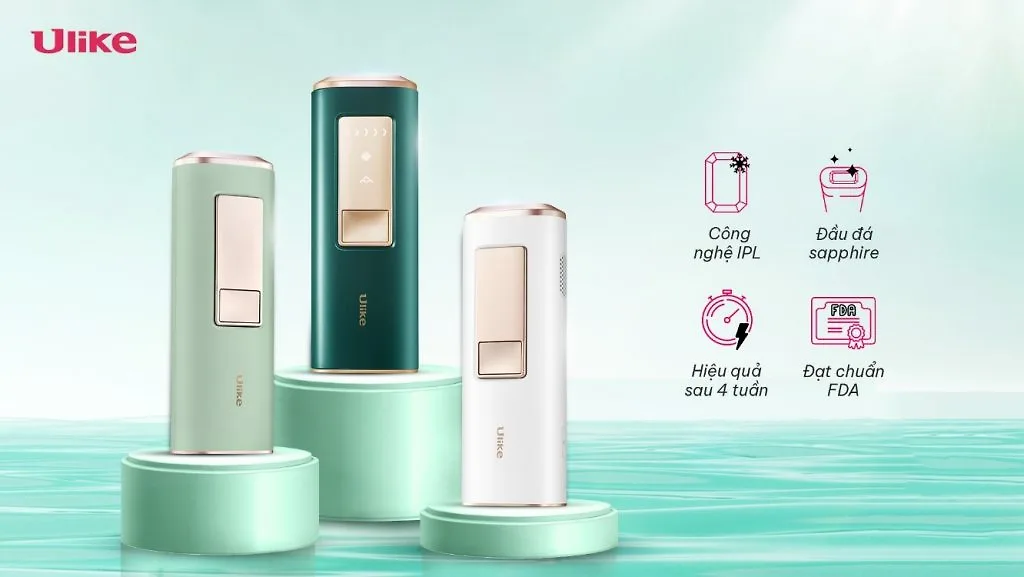 Sản phẩm máy triệt lông tại nhà Ulike sử dụng công nghệ IPL và làm mát với mặt đá Sapphire