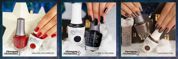 gelish morgan taylor 3 màu sơn đỏ trắng đen nâu