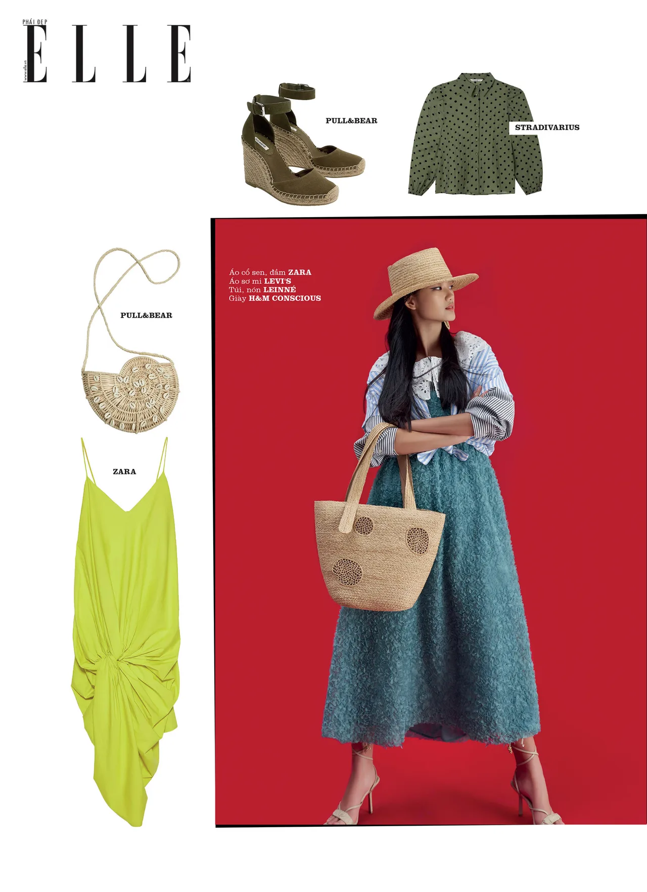 phong cách thời trang babydoll mặc đẹp theo phong cách đồng quê chân váy và áo sơ mi kẻ sọc