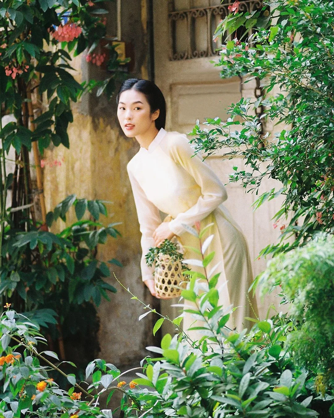 áo dài truyền thống màu trắng